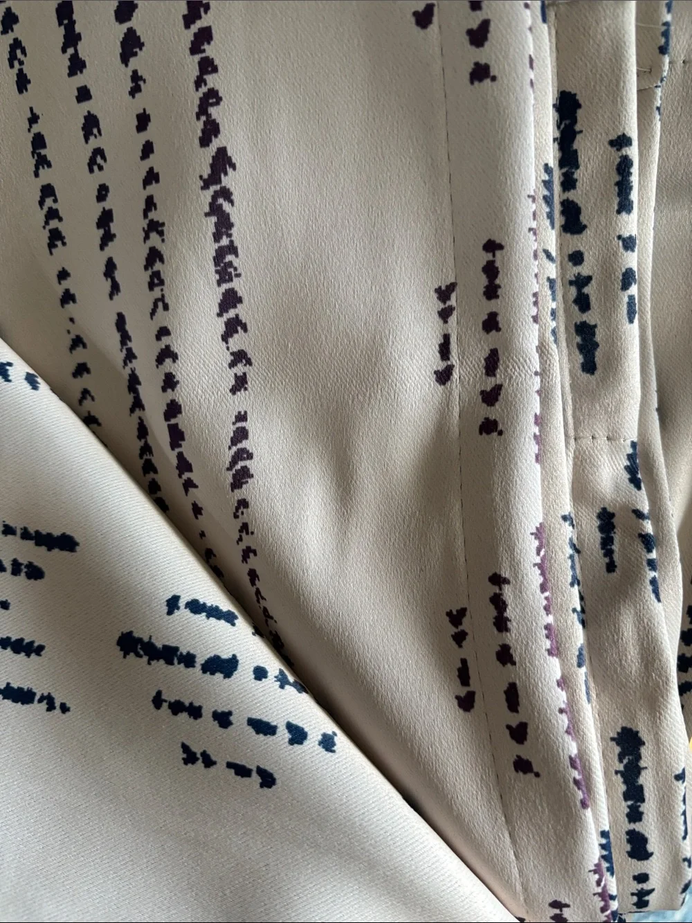 Blackout Boho Grommet Curtains in Blue & Beige with Geometric Print. 4 Panels.